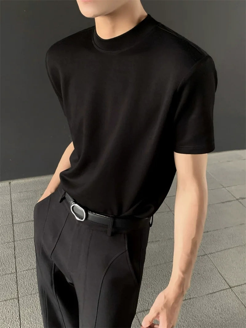 Structured Mock Neck Tee