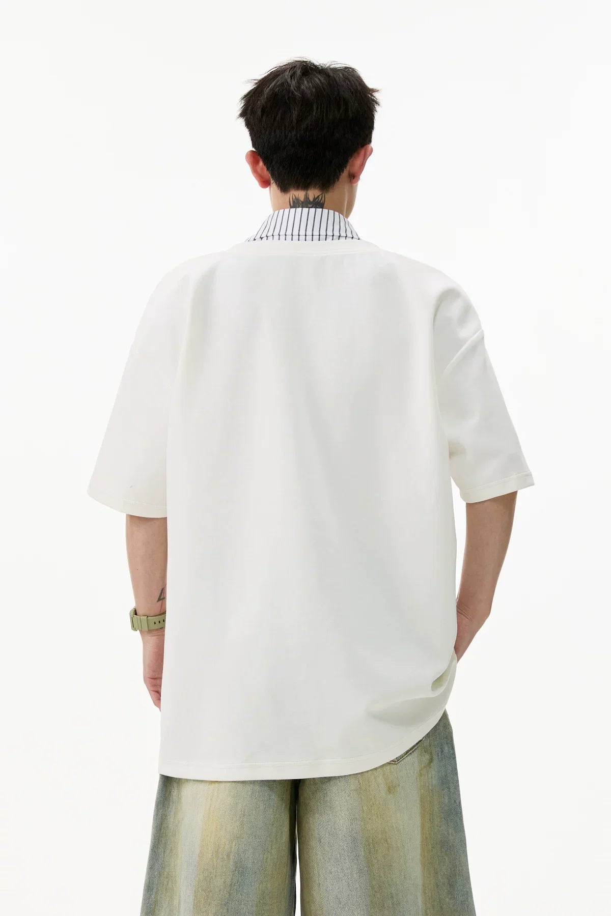 Layered V-Placket Polo Tee