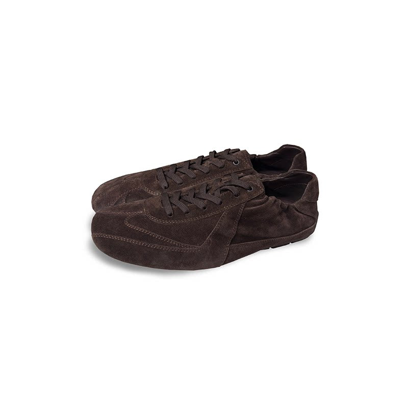 Suede Minimalist Lace-Up Sneakers - Skipkicks