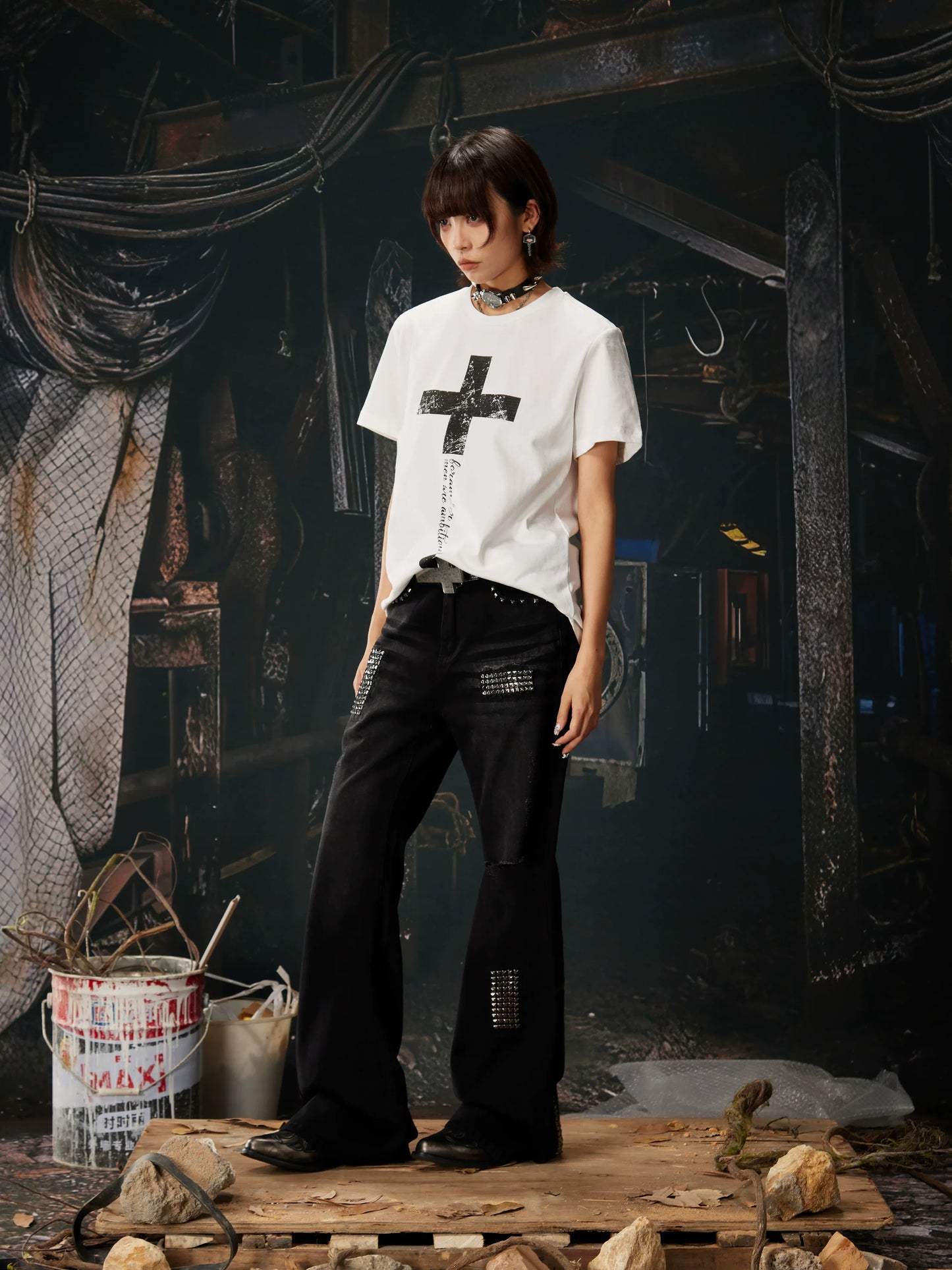 Sanctum Script Cross Graphic Tee