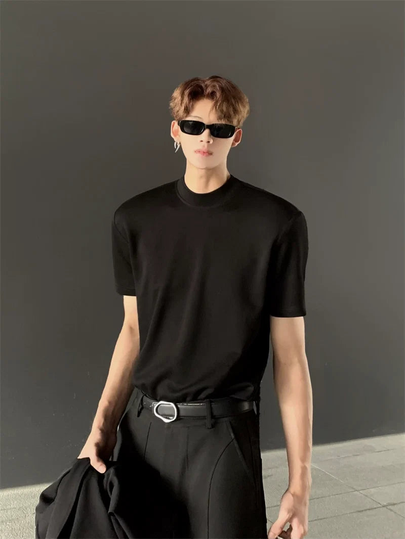 Structured Mock Neck Tee