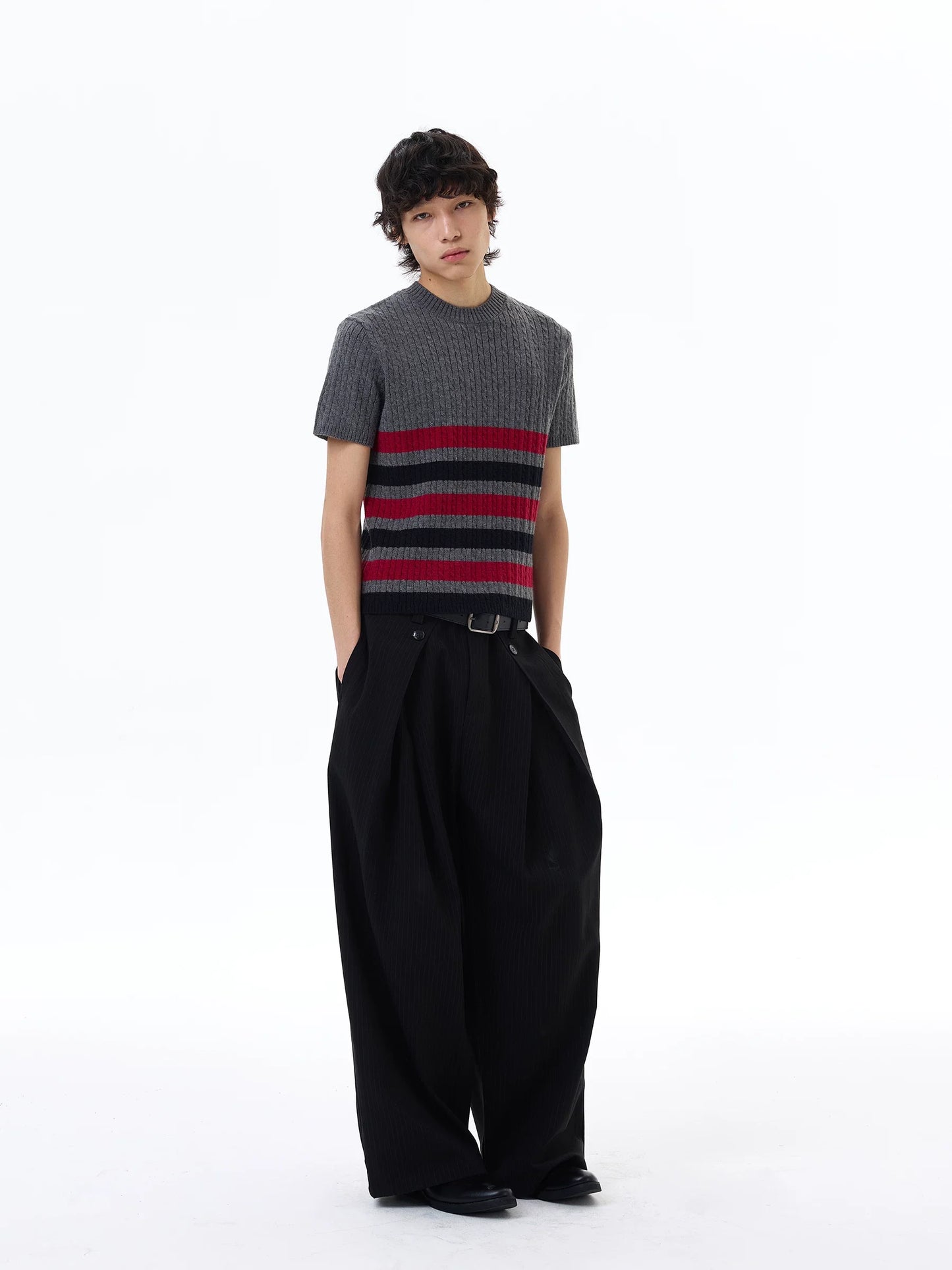 Metro Stripe Ribbed Knit Tee