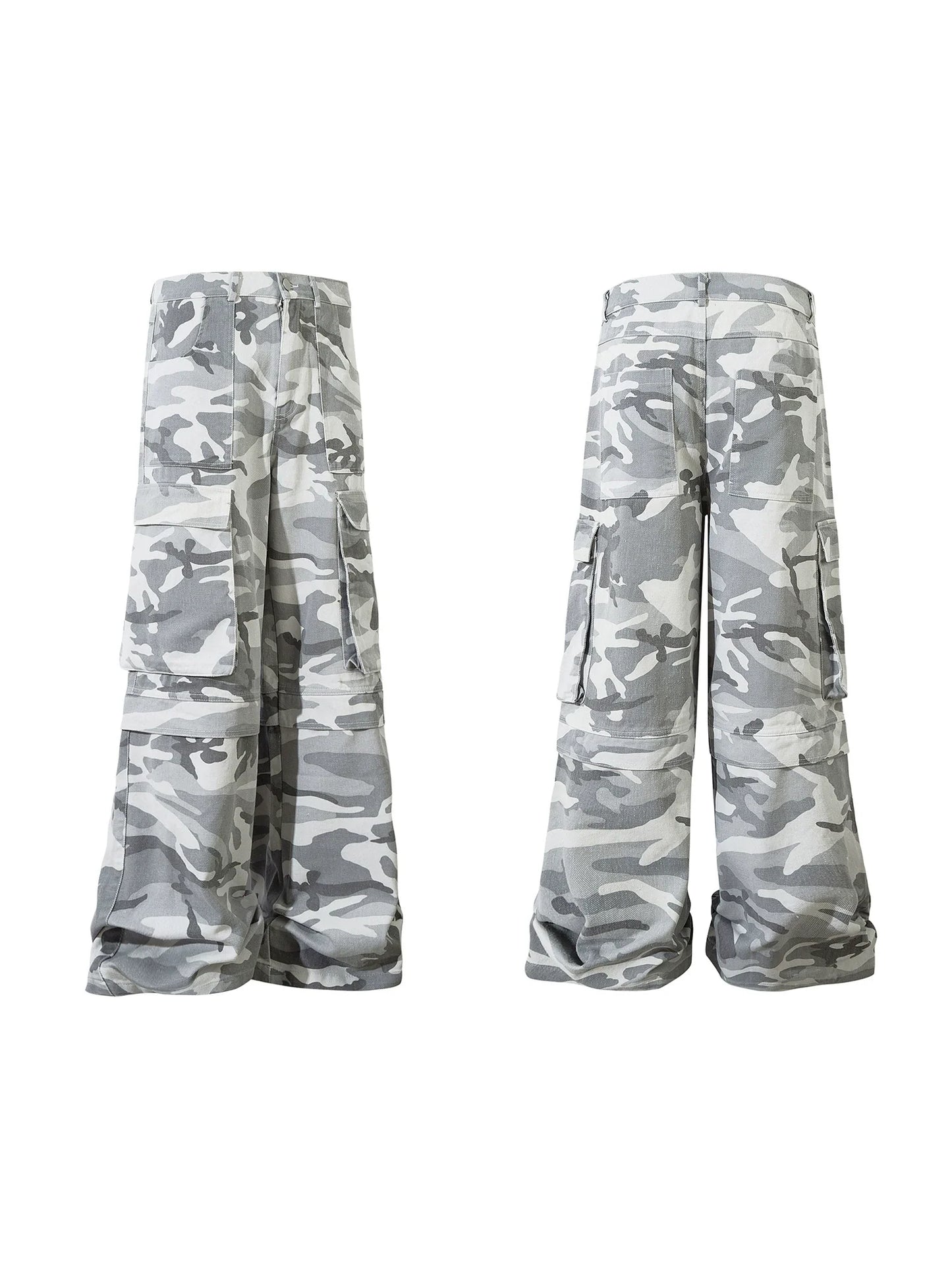 Men's Camouflage Multi-Pocket Wide-Leg Cargo Pants