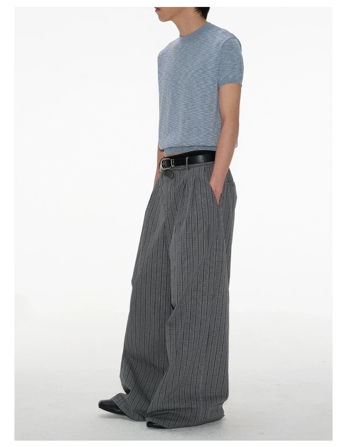 Mock Neck Short-Sleeve Knit Tee