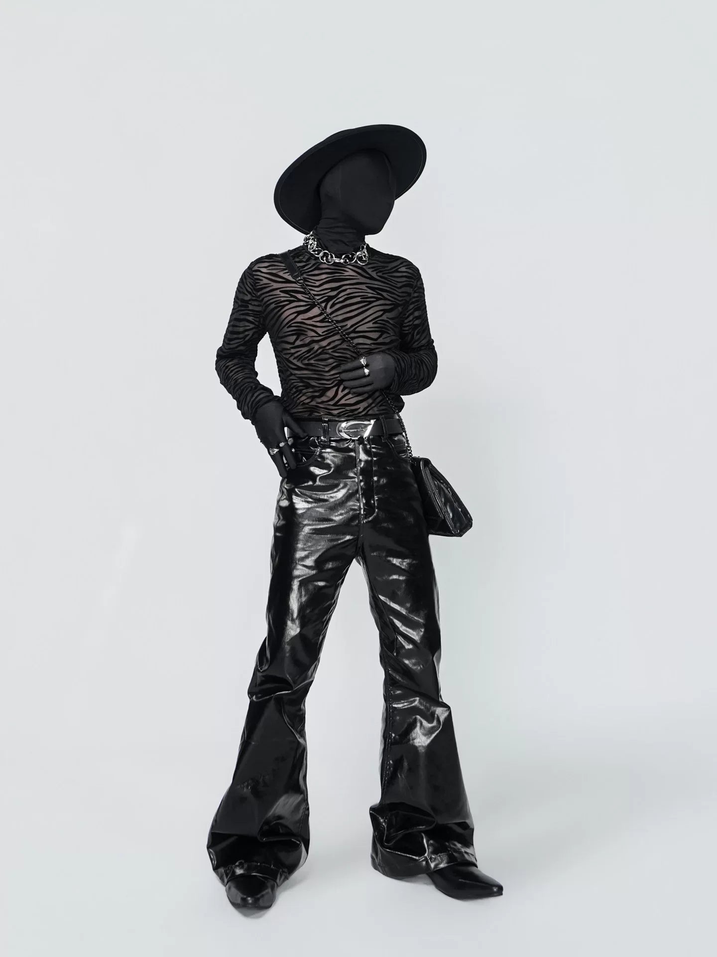 Nocturne Static Sheer Zebra Turtleneck