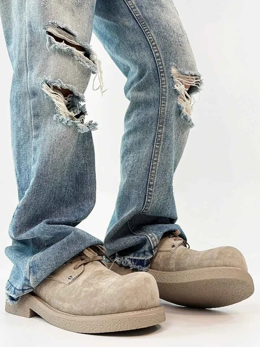 Chunky Suede Platform Derby Shoes