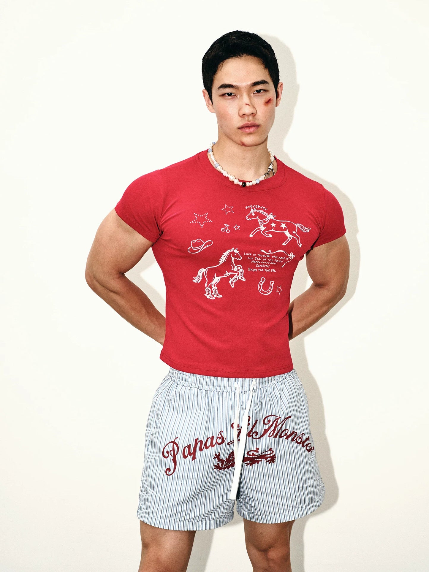 Crimson Rodeo Doodle Graphic Crop Tee