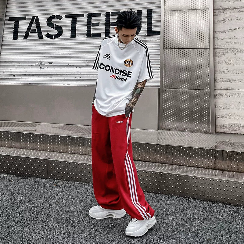Concise Triple‑Stripe Street Jersey Tee