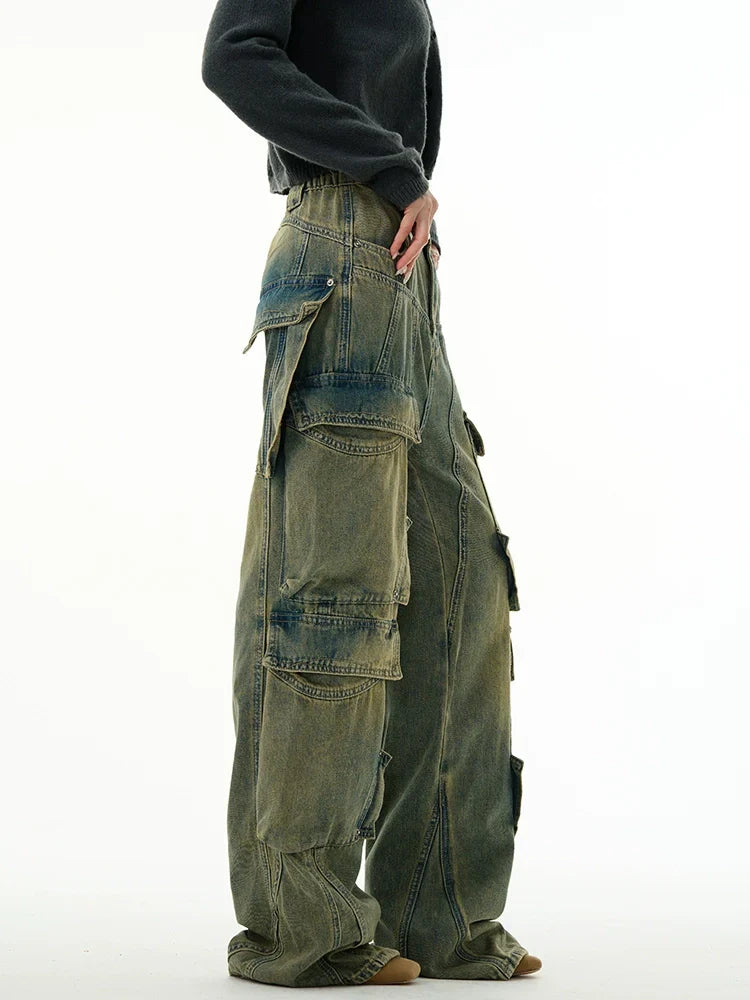 Utility Multi-Pocket Cargo Denim Jeans