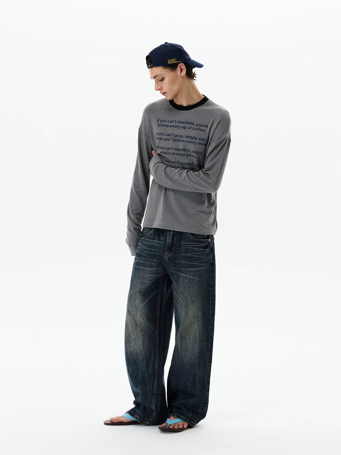 Mantra Stripe Script Longsleeve Tee