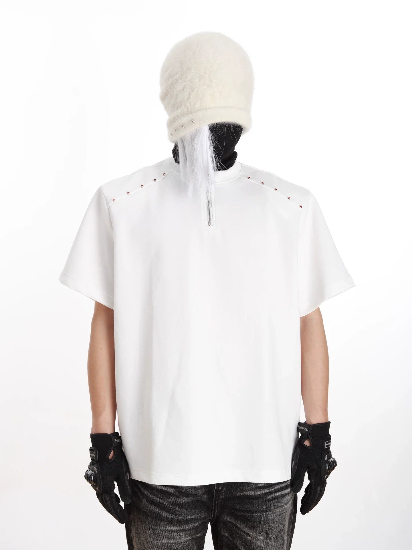 Halo Seam Studded Half-Zip Tee