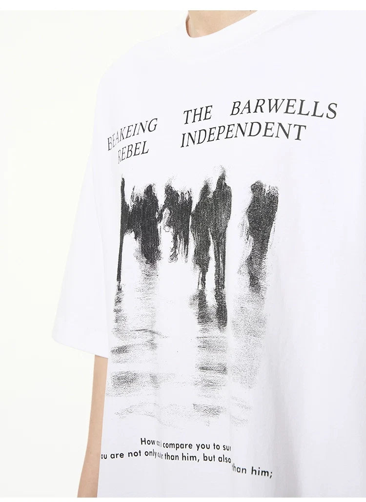 Oversized Crowd Graphic T-Shirt