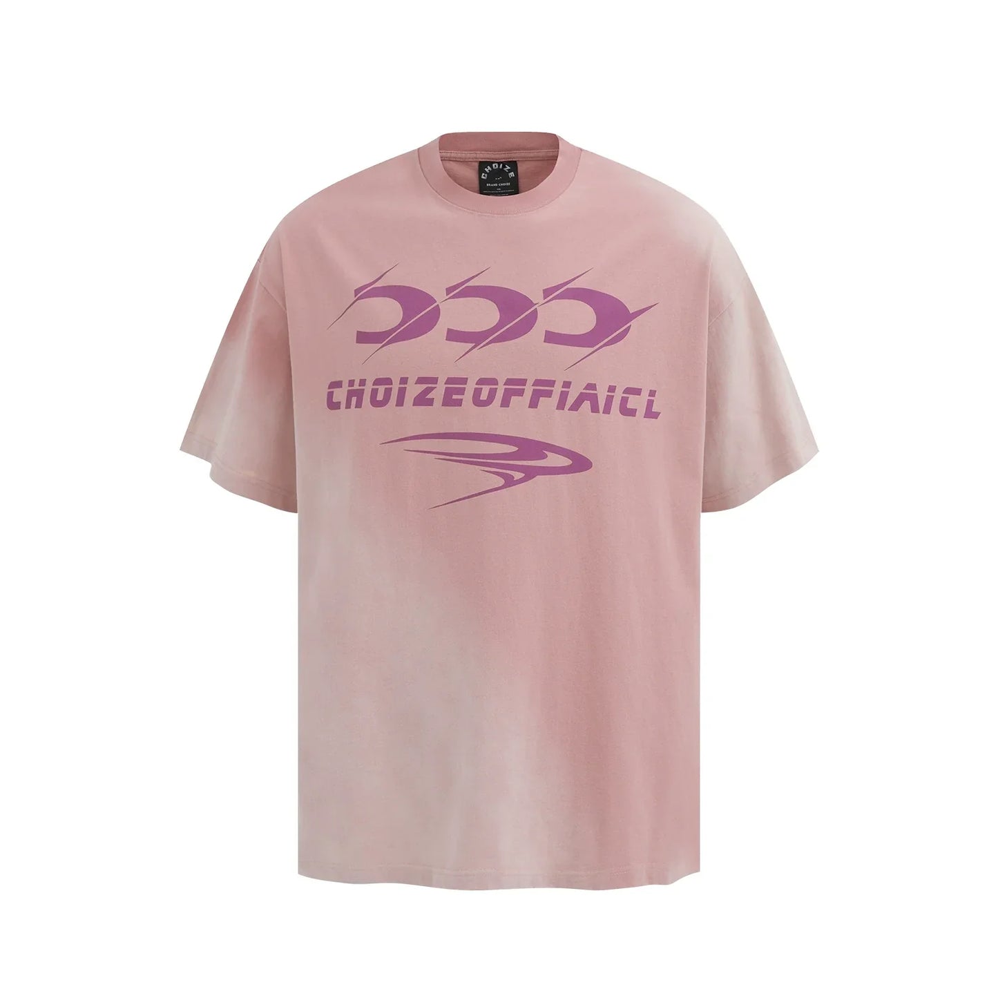 Men's Dip-Dye Gradient Letter-Print Short-Sleeve Tee