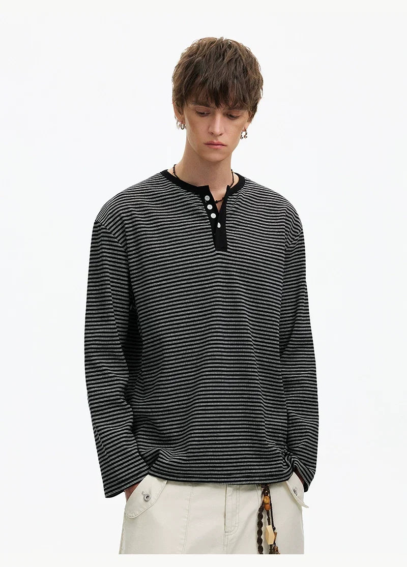 Stripe Henley Lounge Tee