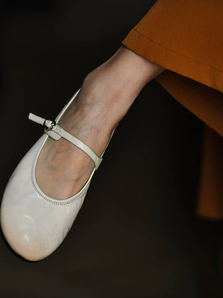 Ivory Slim Strap Mary Janes - Skipkicks