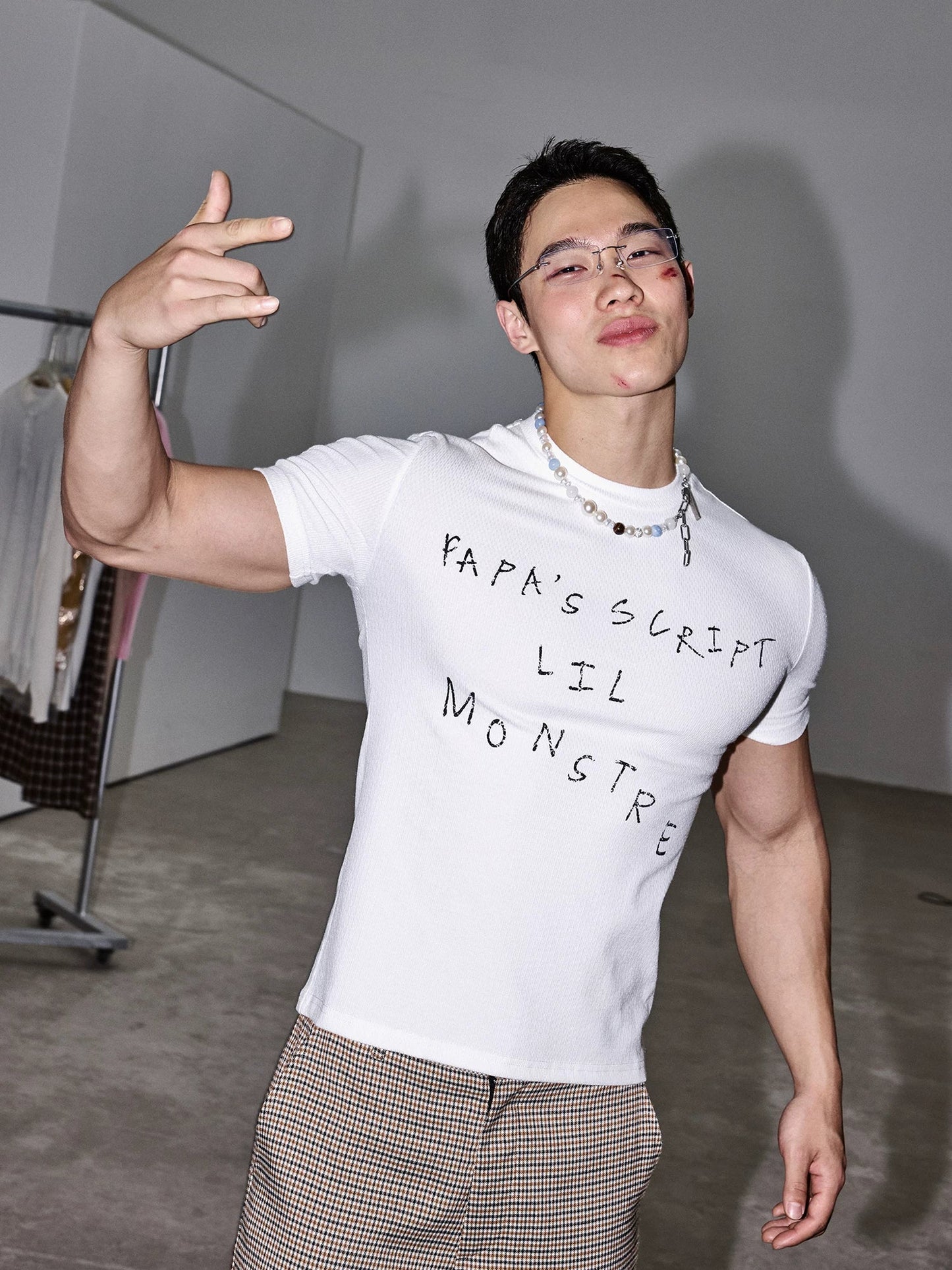 White Script Fitted Tee