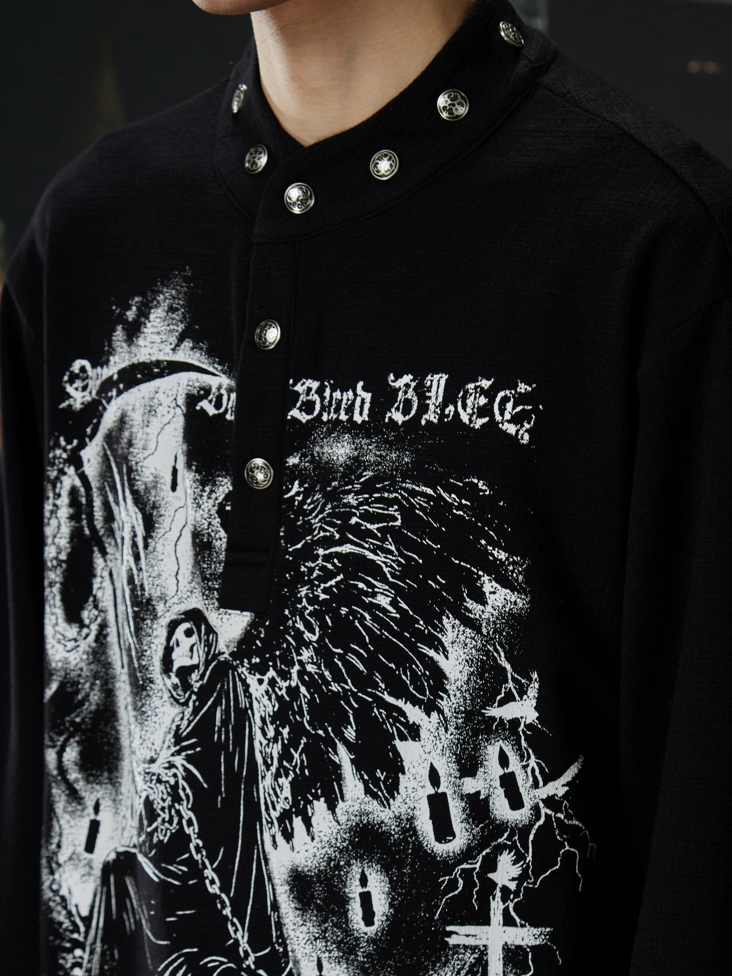 Reaper Crown Sigil High‑Neck Tee