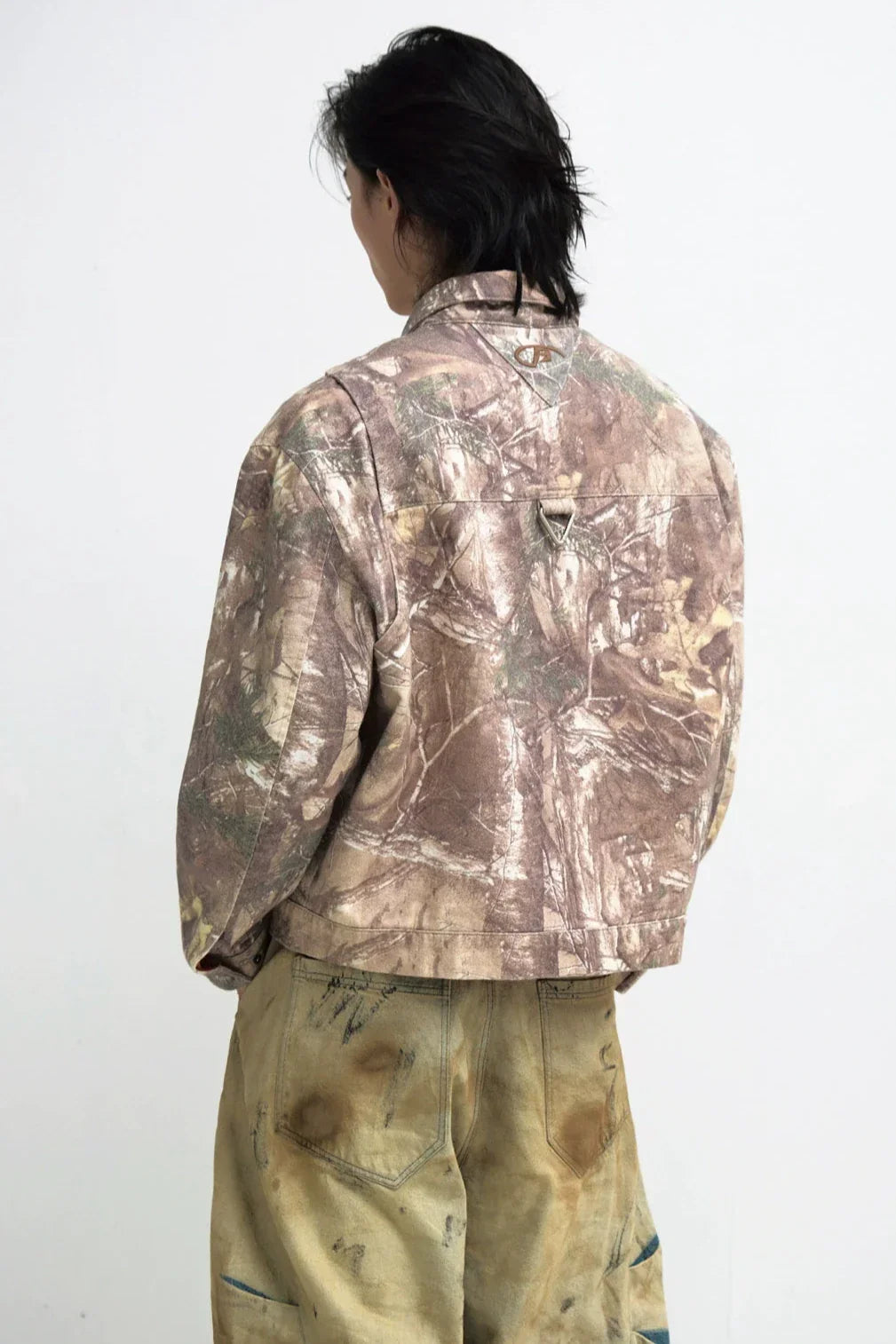 Men's Camouflage Vintage Roll-Lapel Cargo Jacket