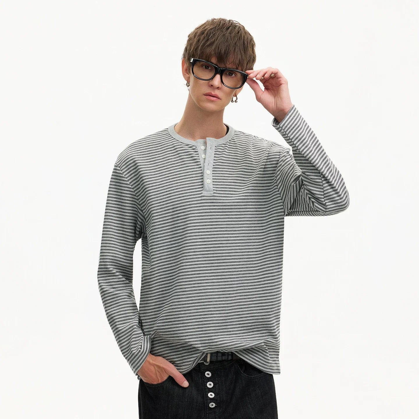 Stripe Henley Lounge Tee