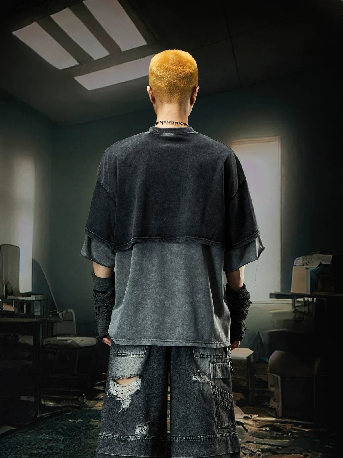 Eclipse Fade Layered Acid-Wash Tee