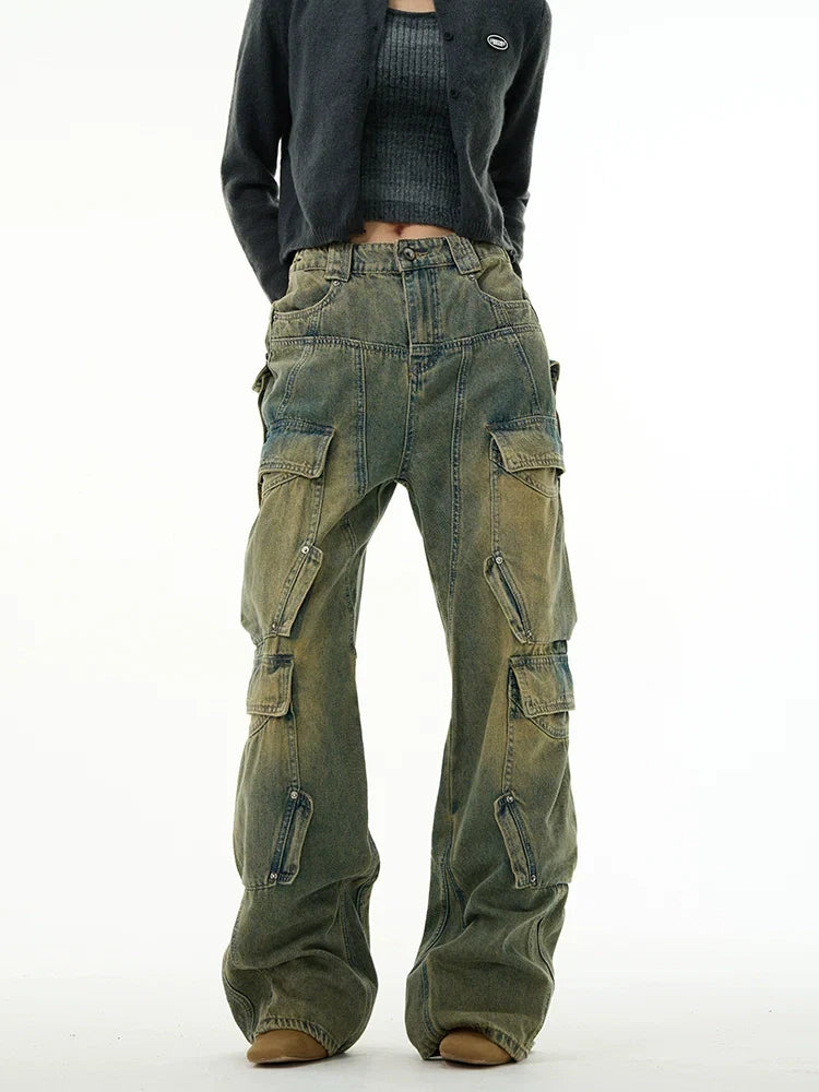 Utility Multi-Pocket Cargo Denim Jeans