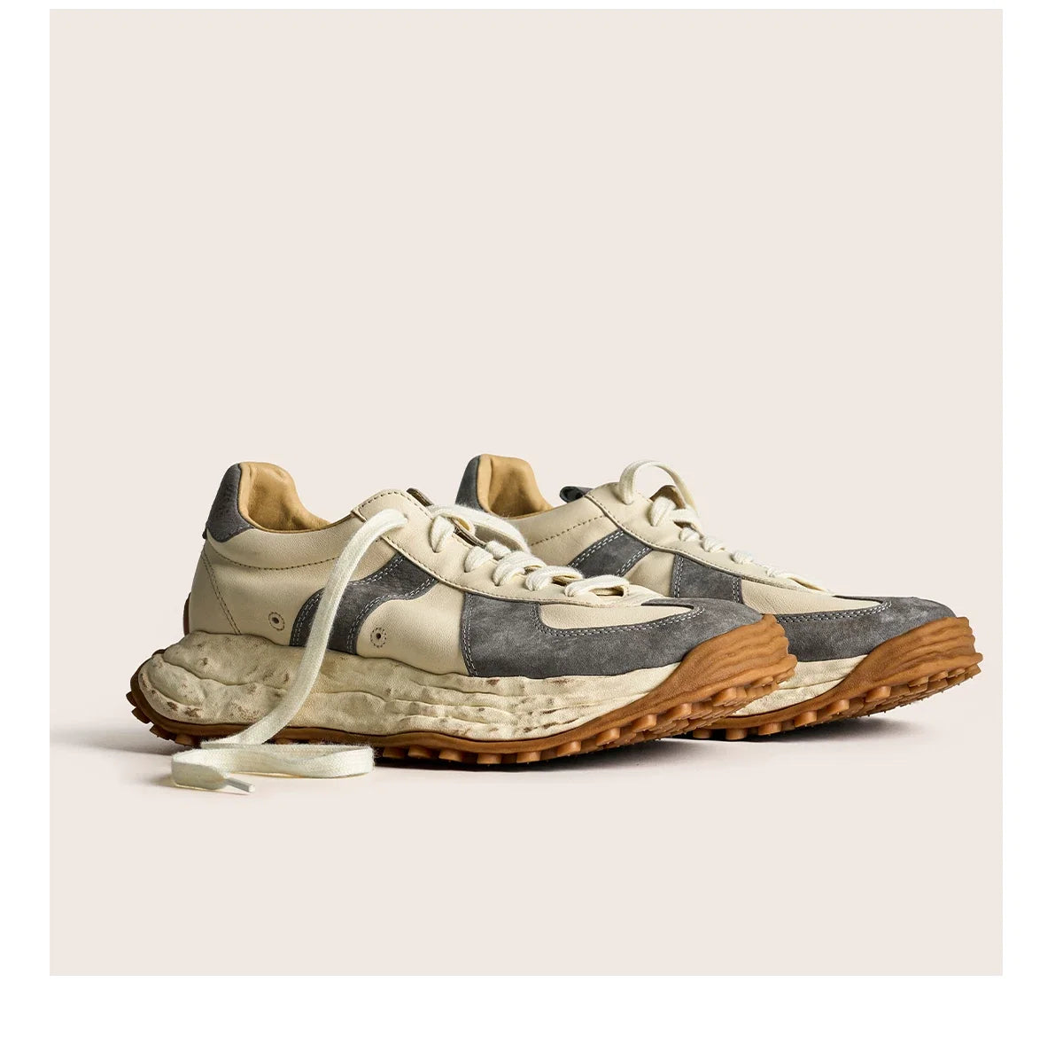 Retro Trail Leather Sneakers - Skipkicks