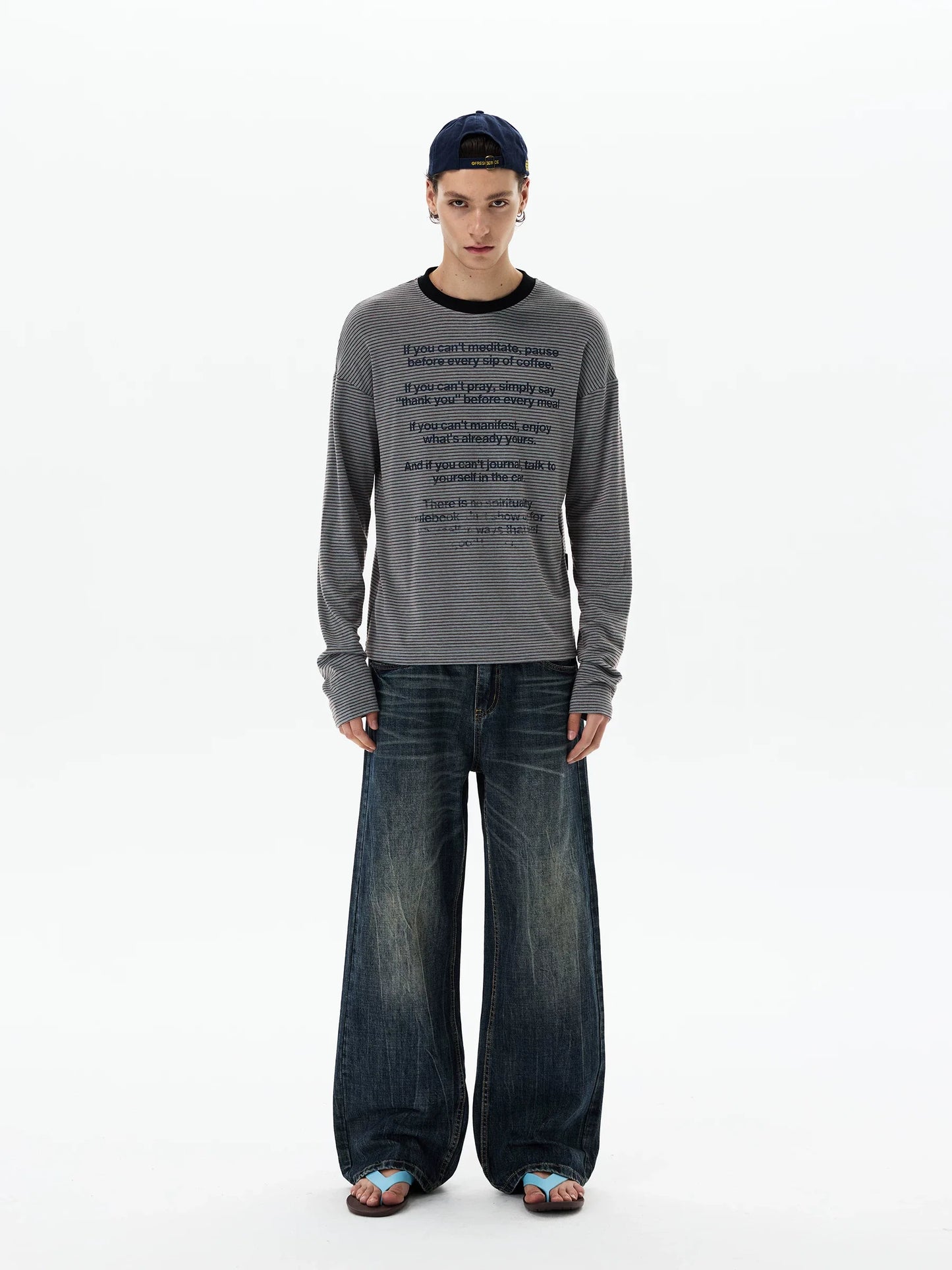 Mantra Stripe Script Longsleeve Tee