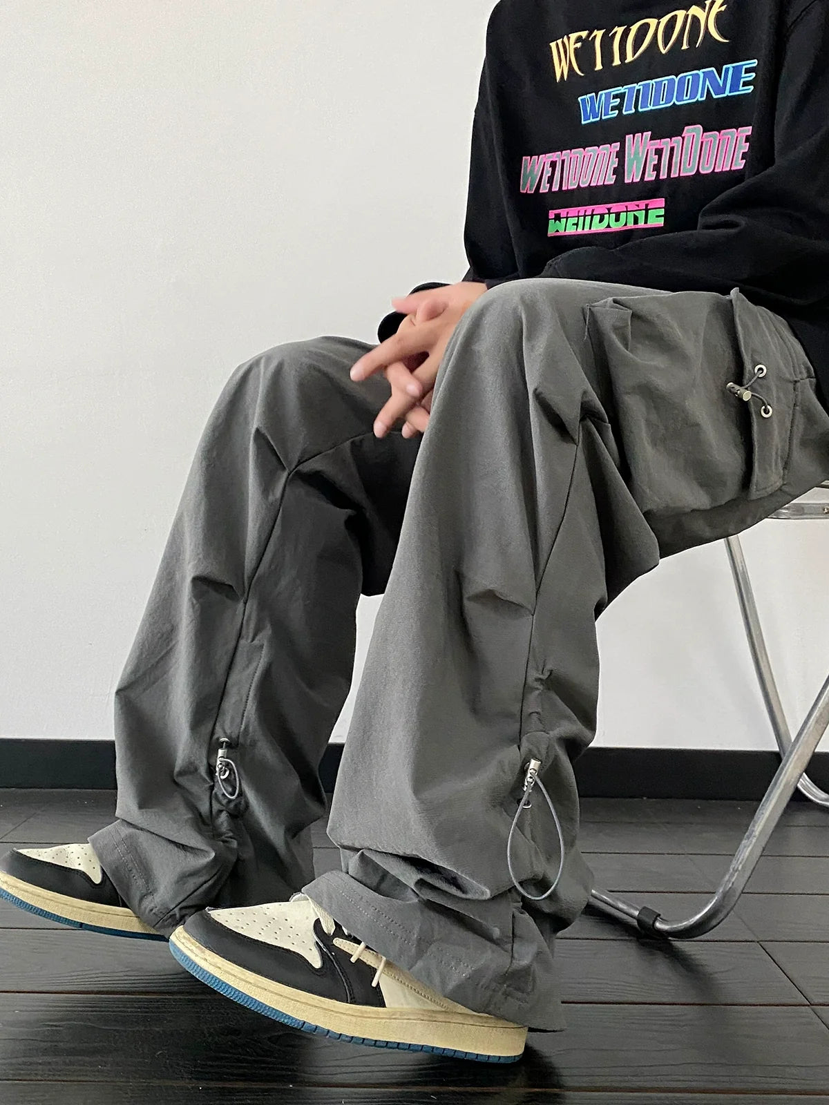 Baggy Black Cargo Street Pants