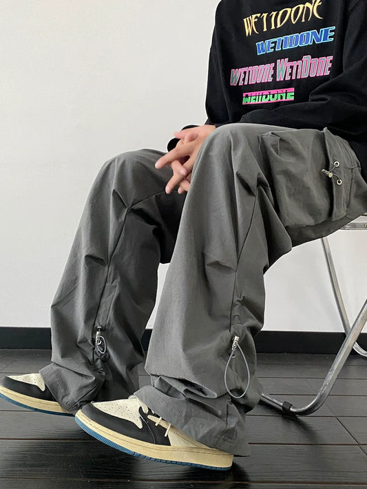 Baggy Black Cargo Street Pants