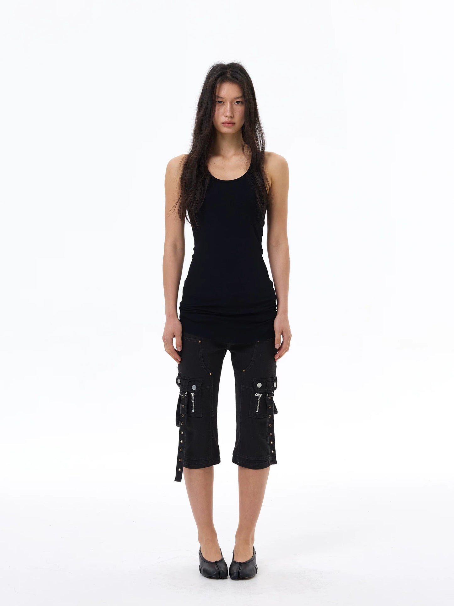 Midnight Strap Cargo Capris