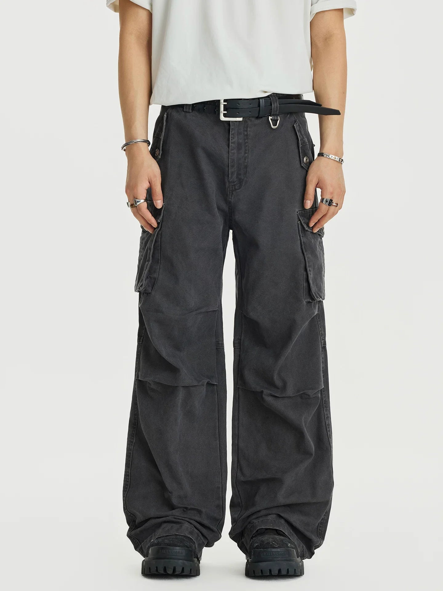 Carbon Stack Cargo Wide Pants