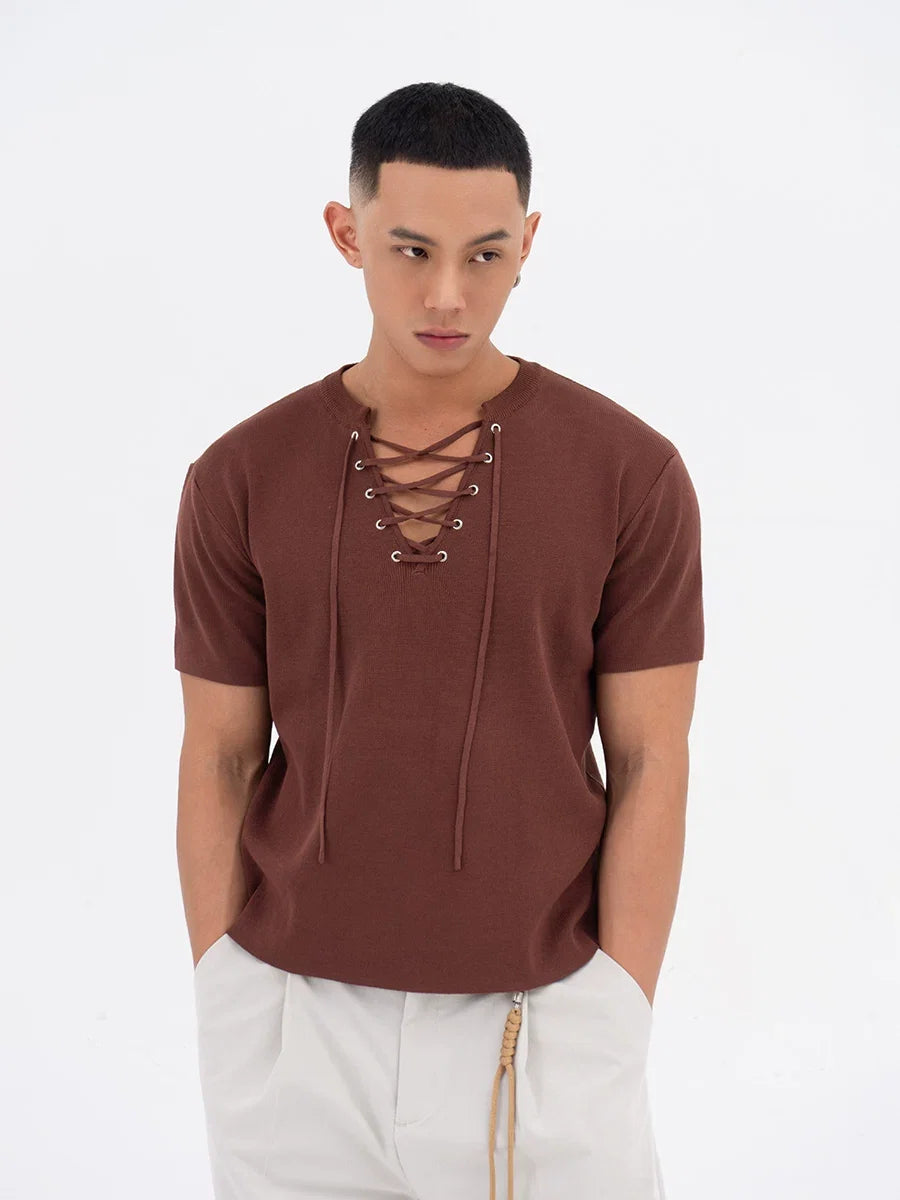Harbor Lace-Up Knit Tee