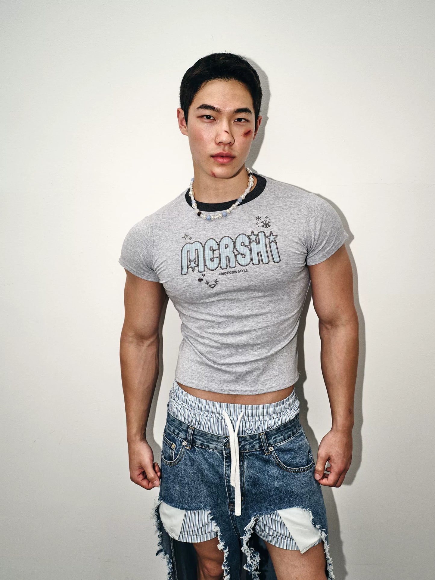 Heather Grey Fitted Graphic Tee