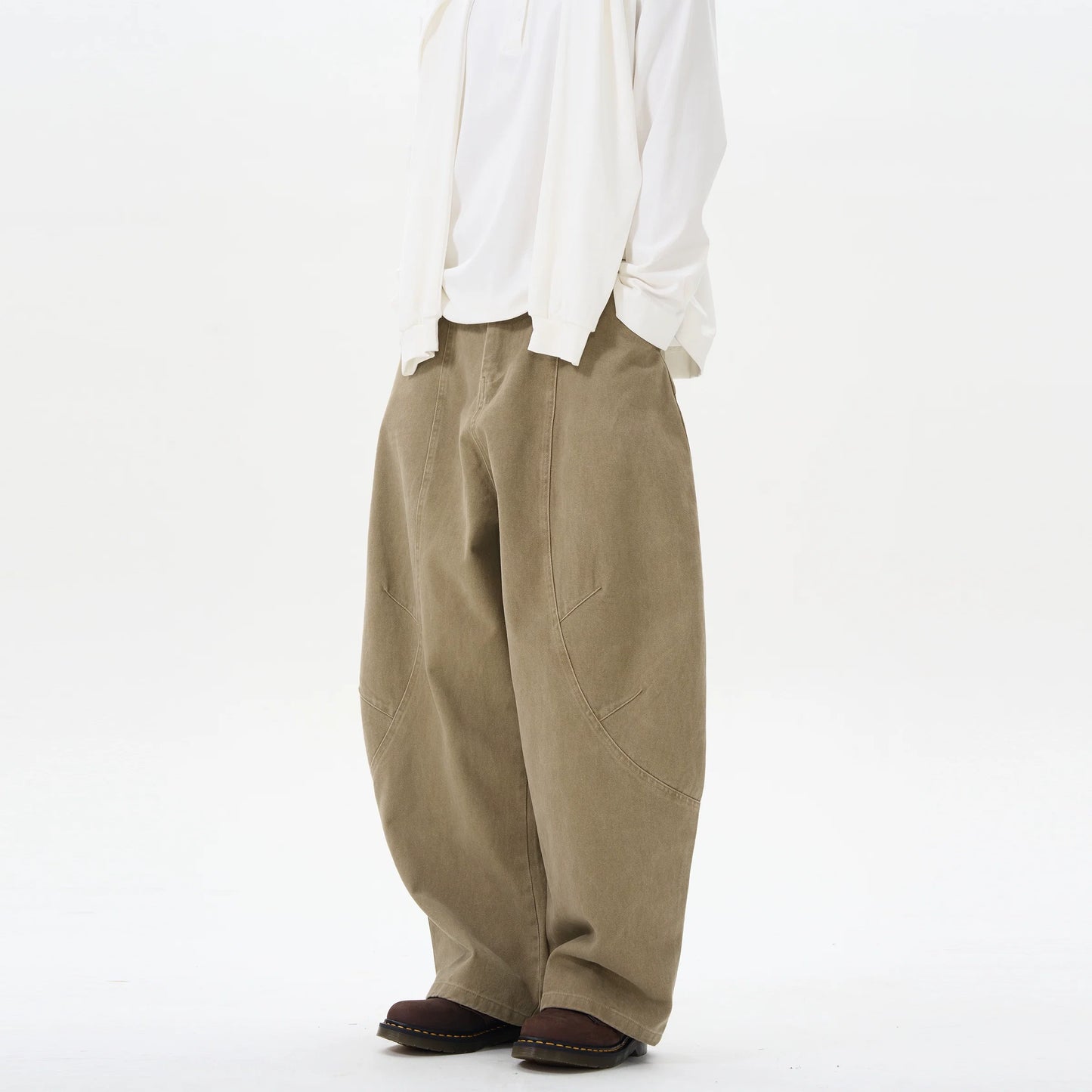 Olive Wide-Leg Cargo Chain Pants