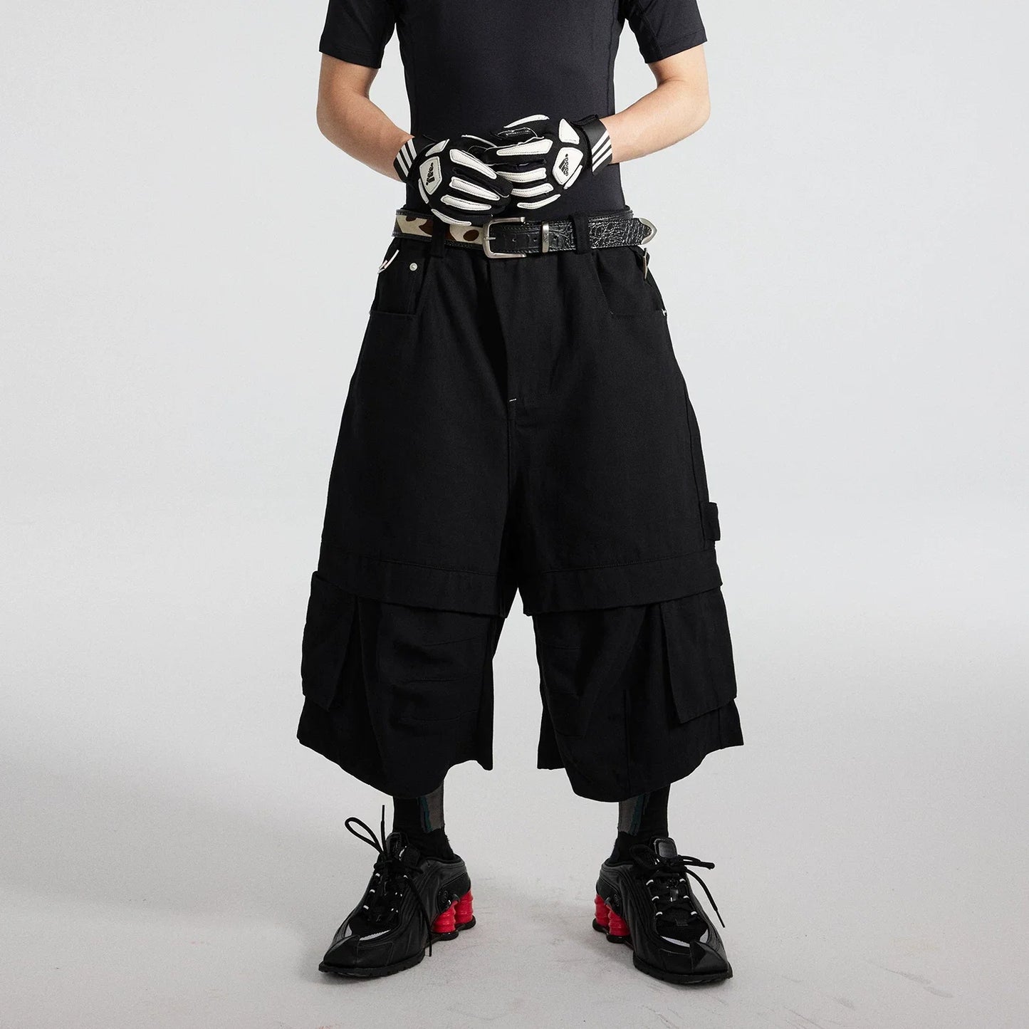 Onyx Parallax Layered Cargo Culottes