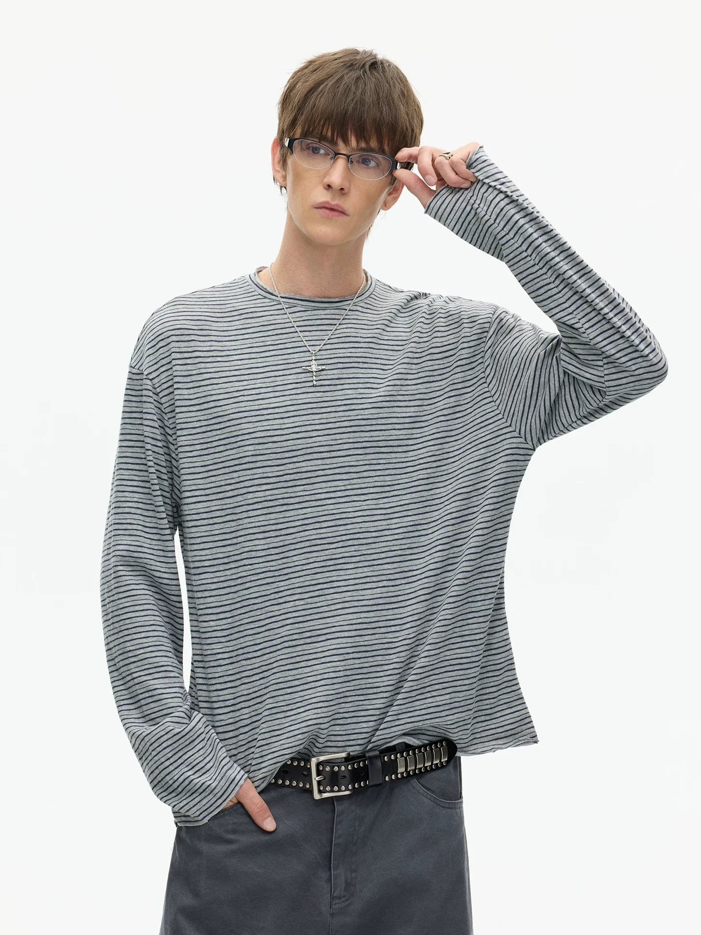 Tidal Stripe Layered Long Sleeve Tee
