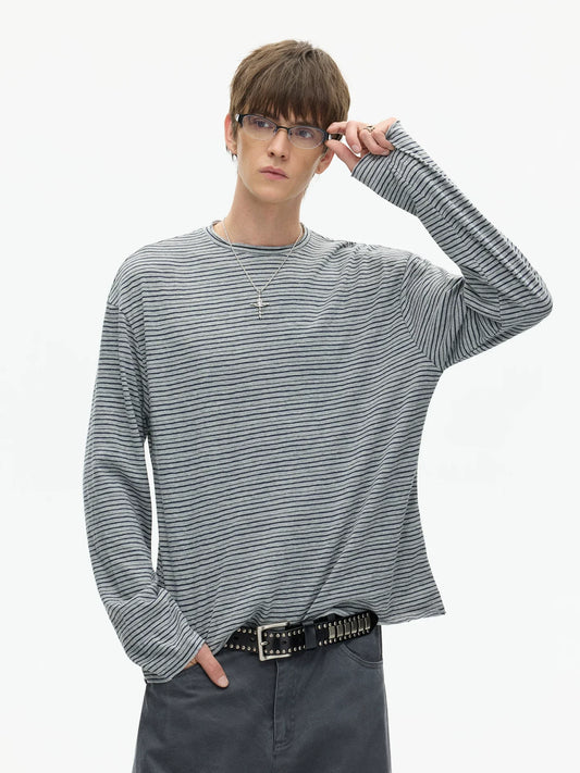 Tidal Stripe Layered Long Sleeve Tee
