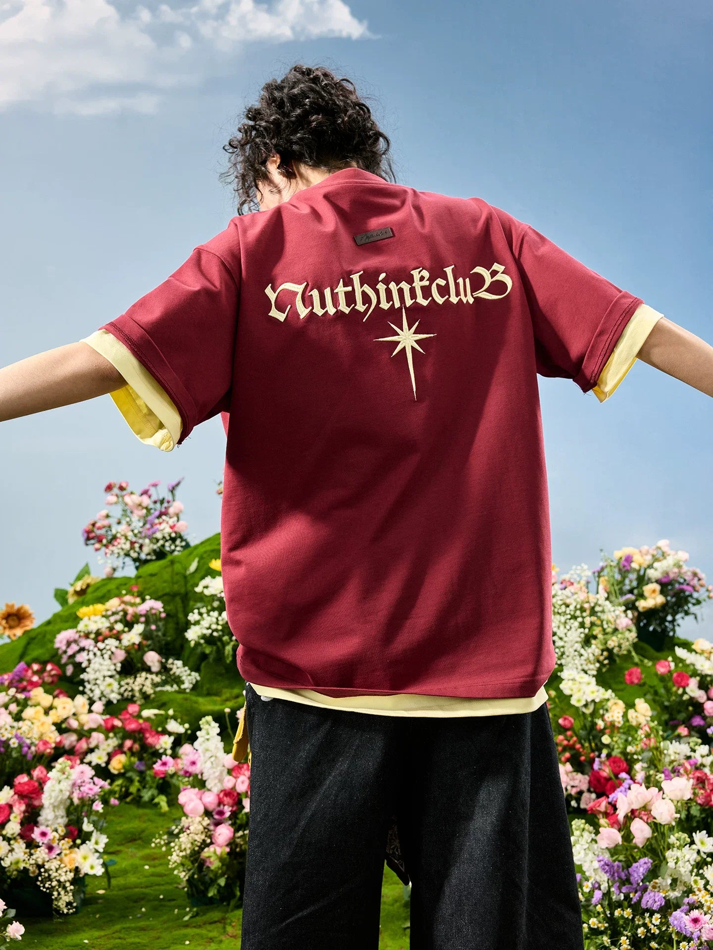 Oversized Tonal Embroidered Back T-Shirt