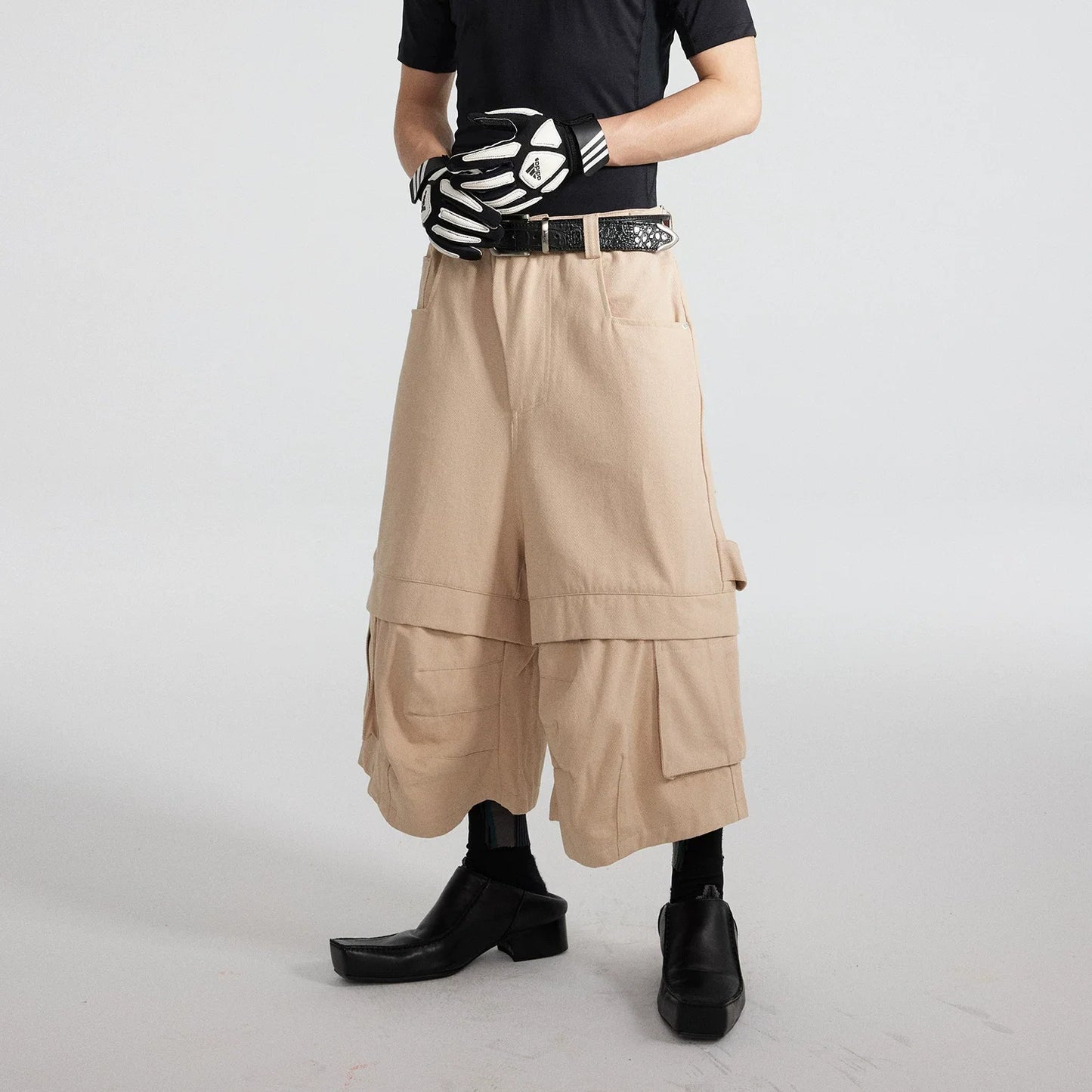 Onyx Parallax Layered Cargo Culottes