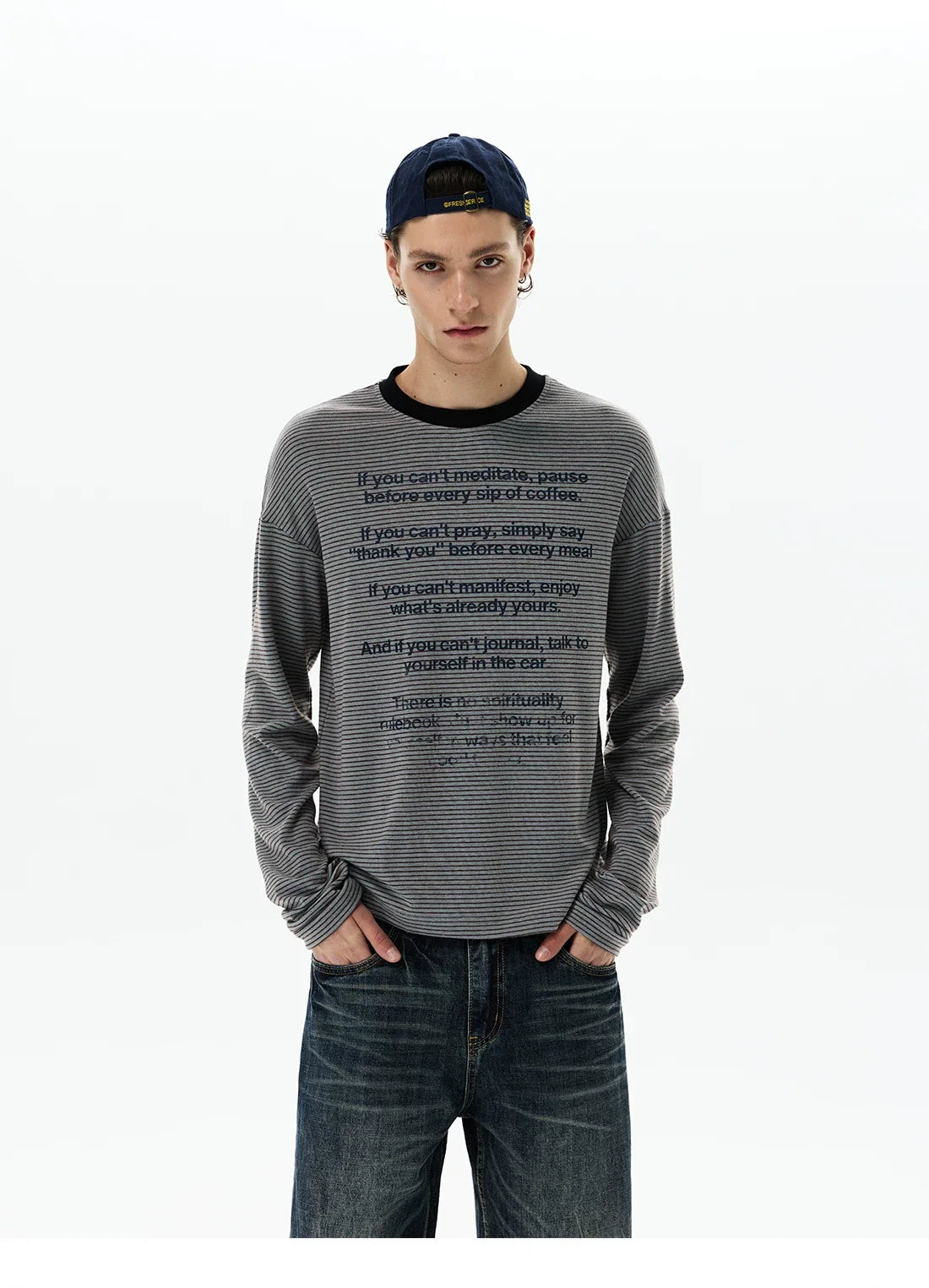Mantra Stripe Script Longsleeve Tee