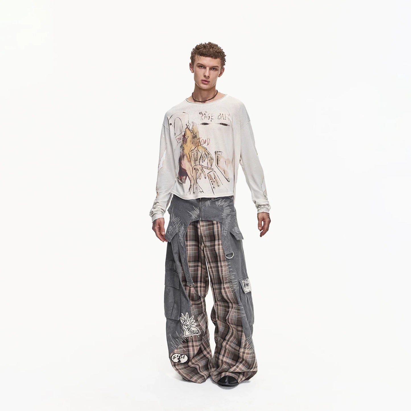 Detachable Waistband Plaid Cargo Pants - Stylish Comfort Redefined