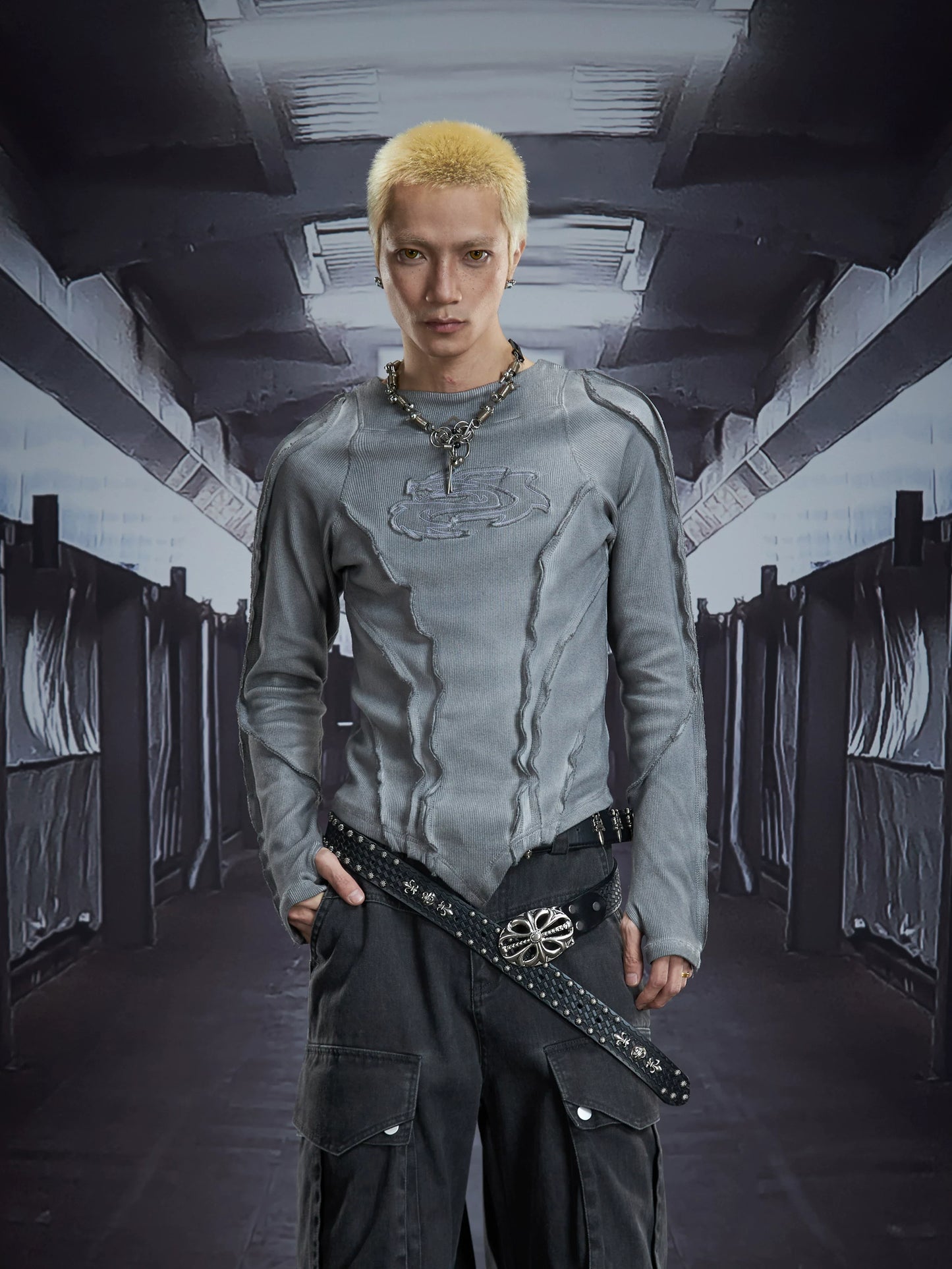 Spectral Spine Ruched Longsleeve Top
