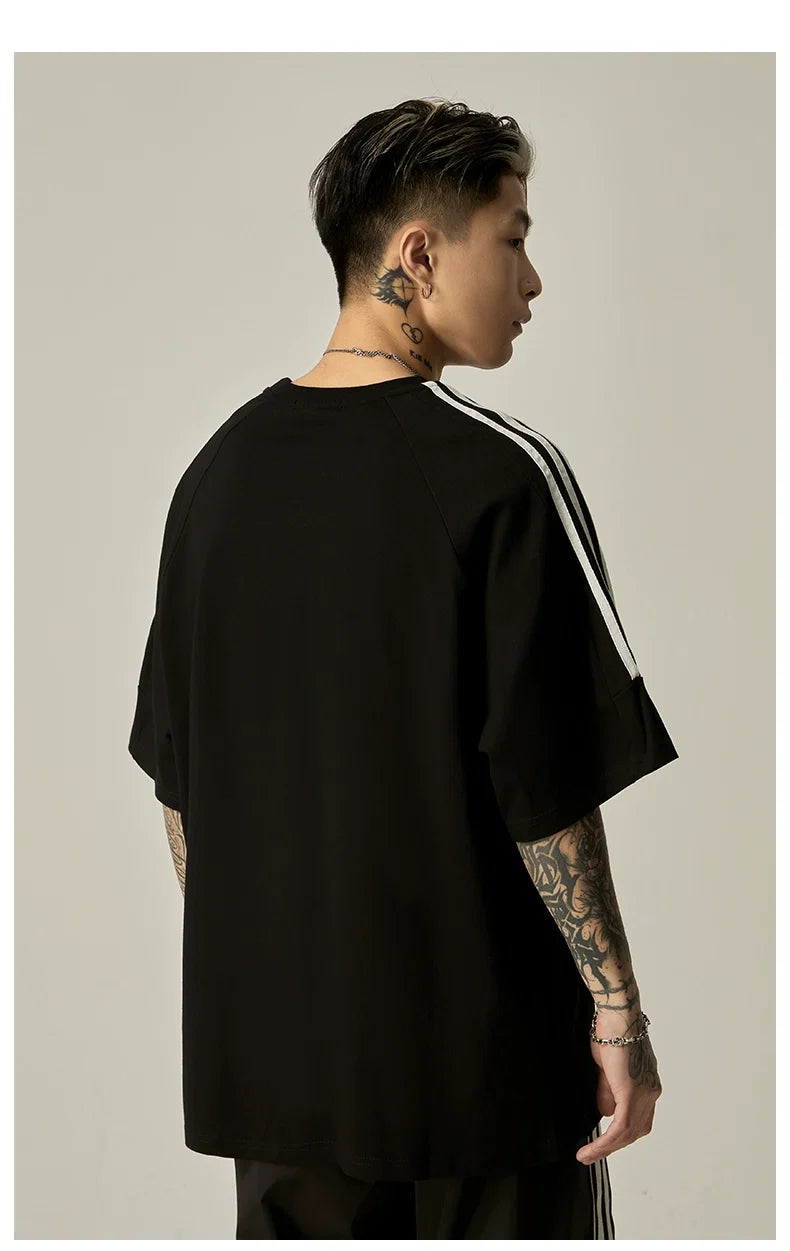 Oversized Grey Athletic Logo T-Shirt