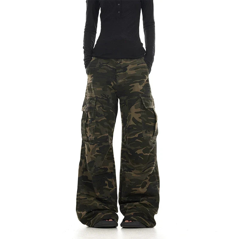 Washed Camo Cargo Pants