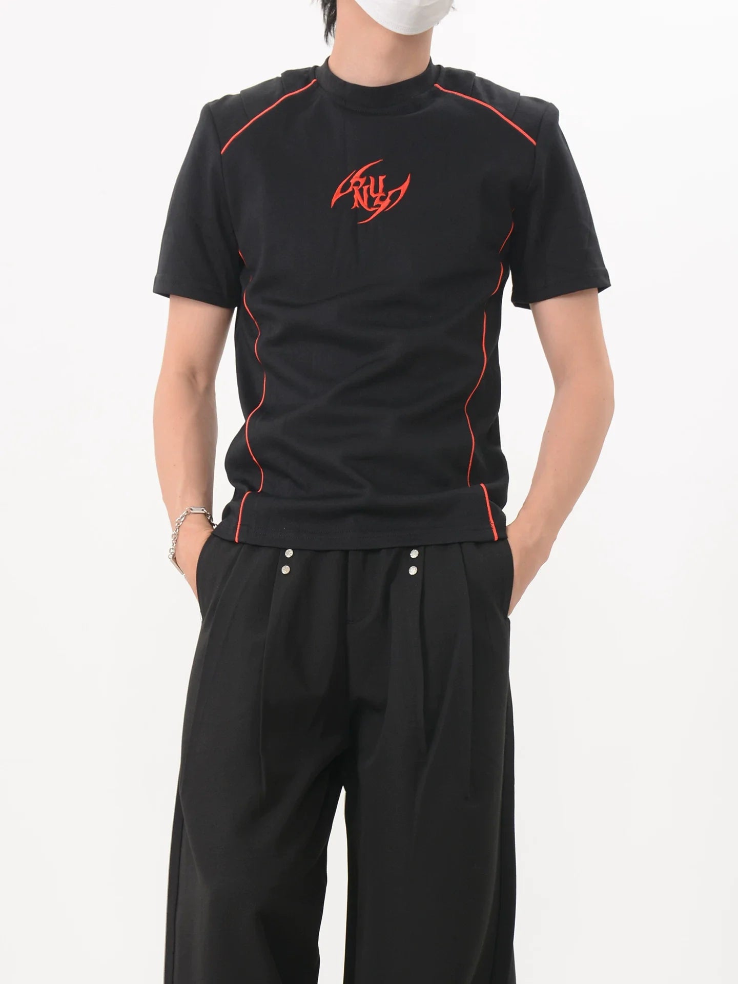 Crimson Circuit Fitted Tee