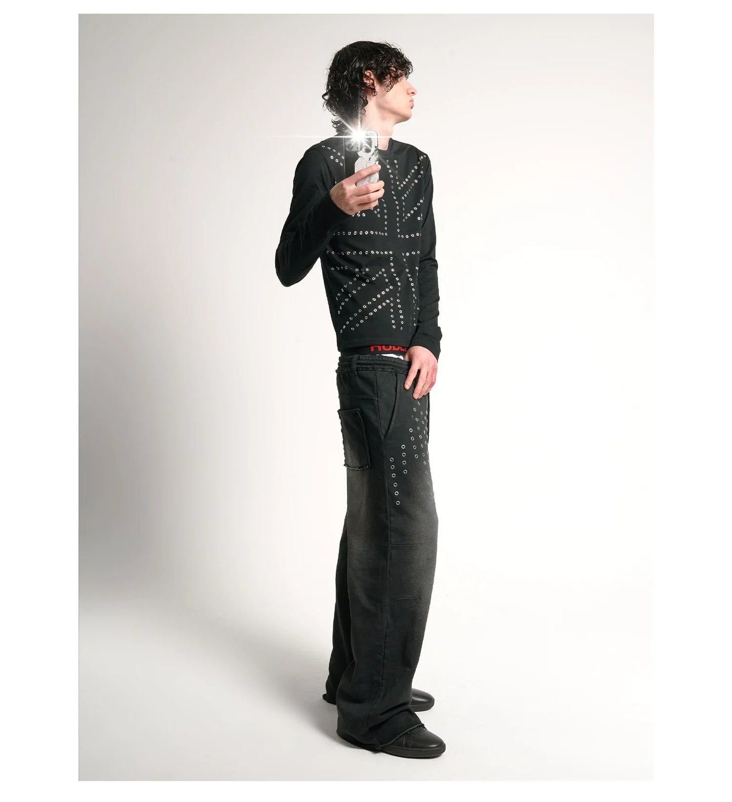 Eclipse Grommet Long Sleeve Crop Tee