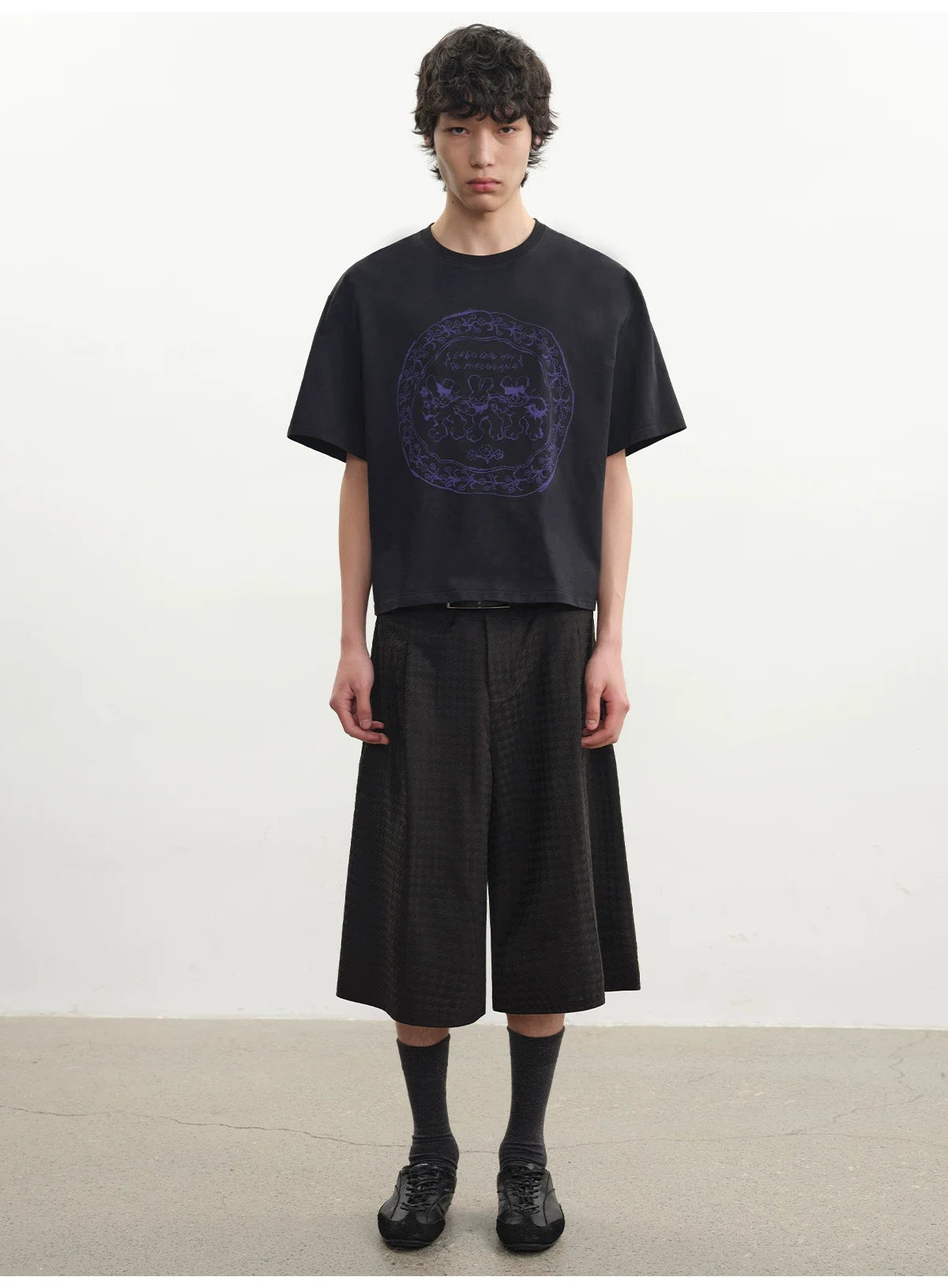 Purple Circular Rabbit Graphic Tee