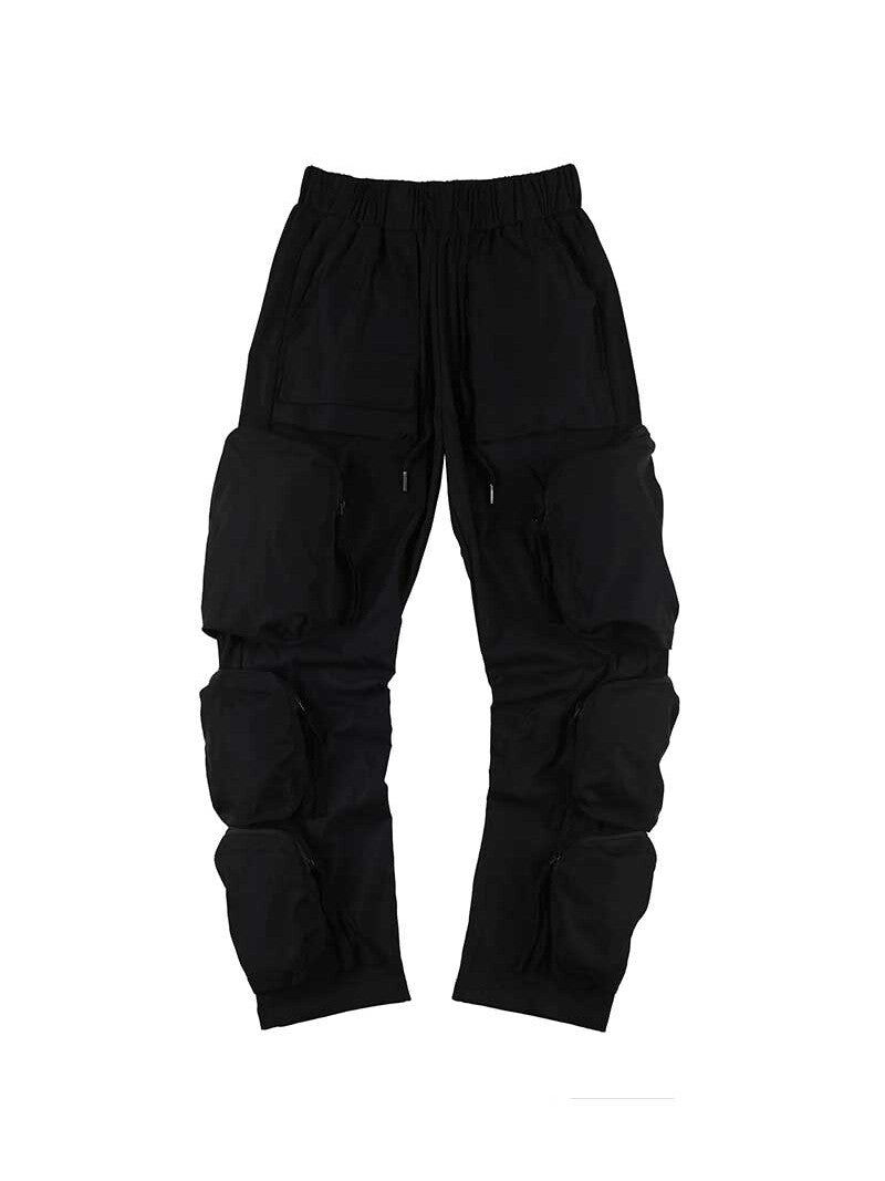 Men's Drawstring Tapered Multi-Pocket Cargo Pants