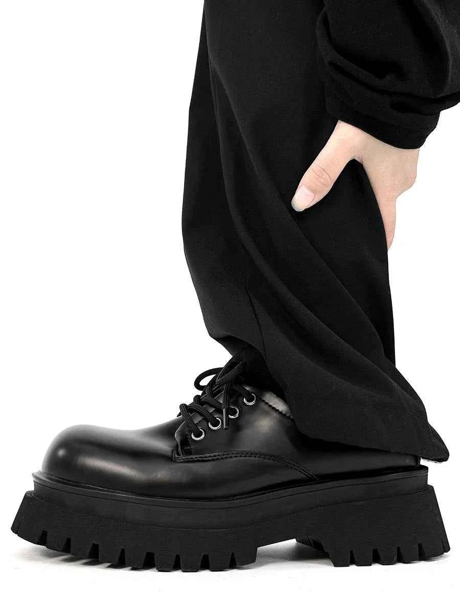 Chunky Black Platform Derby Shoes
