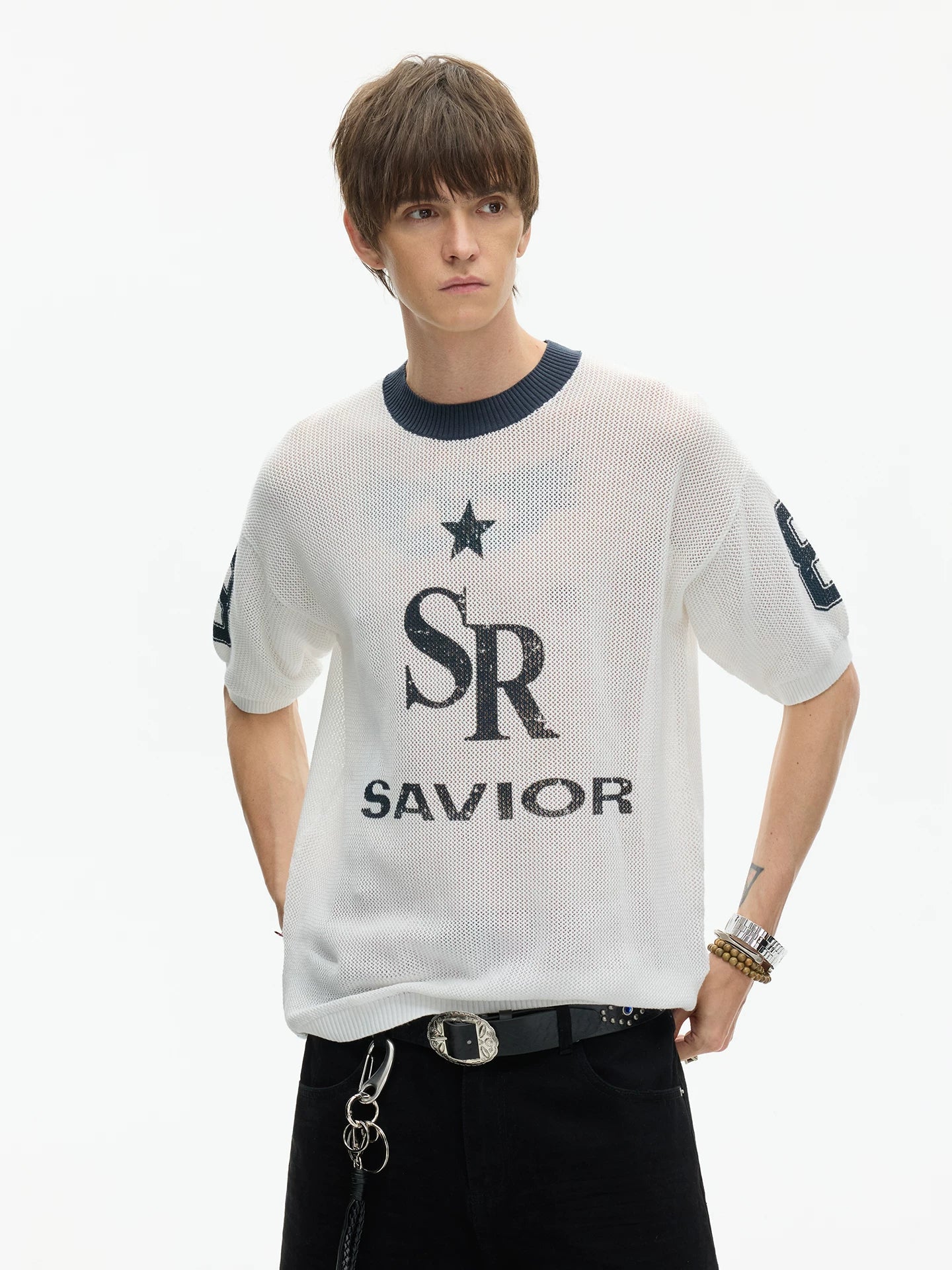 Star Savior Mesh Varsity Tee